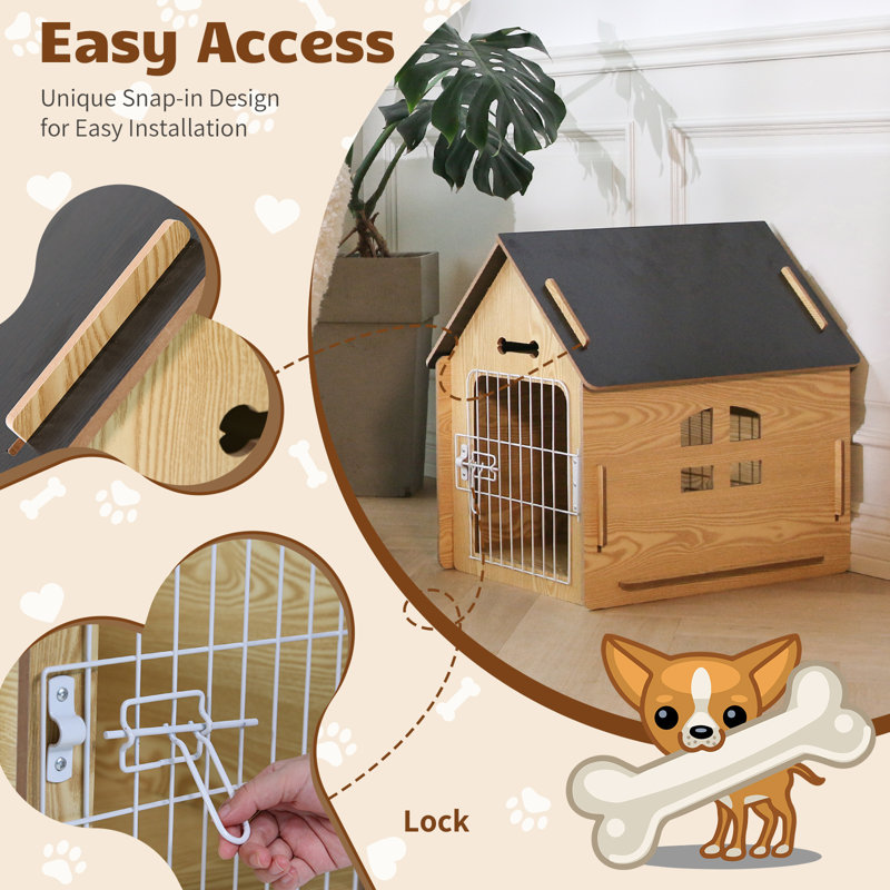 Dog house with lockable door hot sale